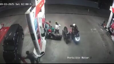 Aksi pembacokan di SPBU Kretek